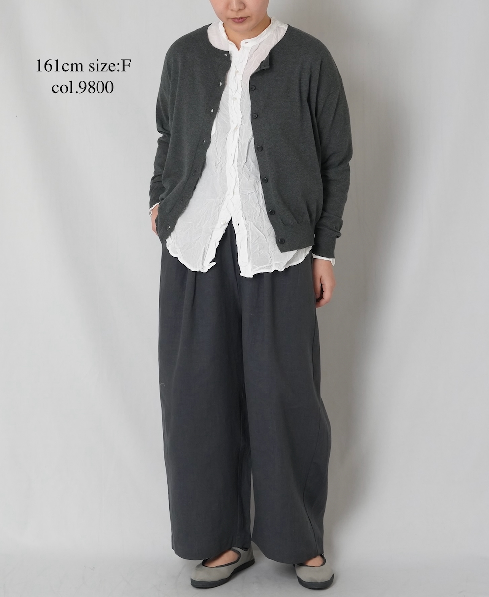 NNSL26012(カーディガン) 14GG 1PLY HIGH TWIST COTTON CREW-NECK CARDIGAN