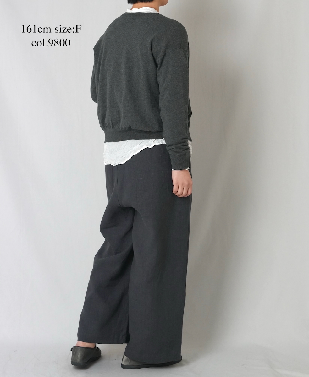 NNSL26012(カーディガン) 14GG 1PLY HIGH TWIST COTTON CREW-NECK CARDIGAN