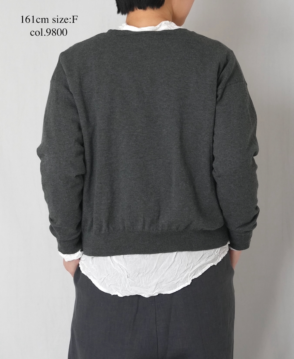NNSL26012(カーディガン) 14GG 1PLY HIGH TWIST COTTON CREW-NECK CARDIGAN
