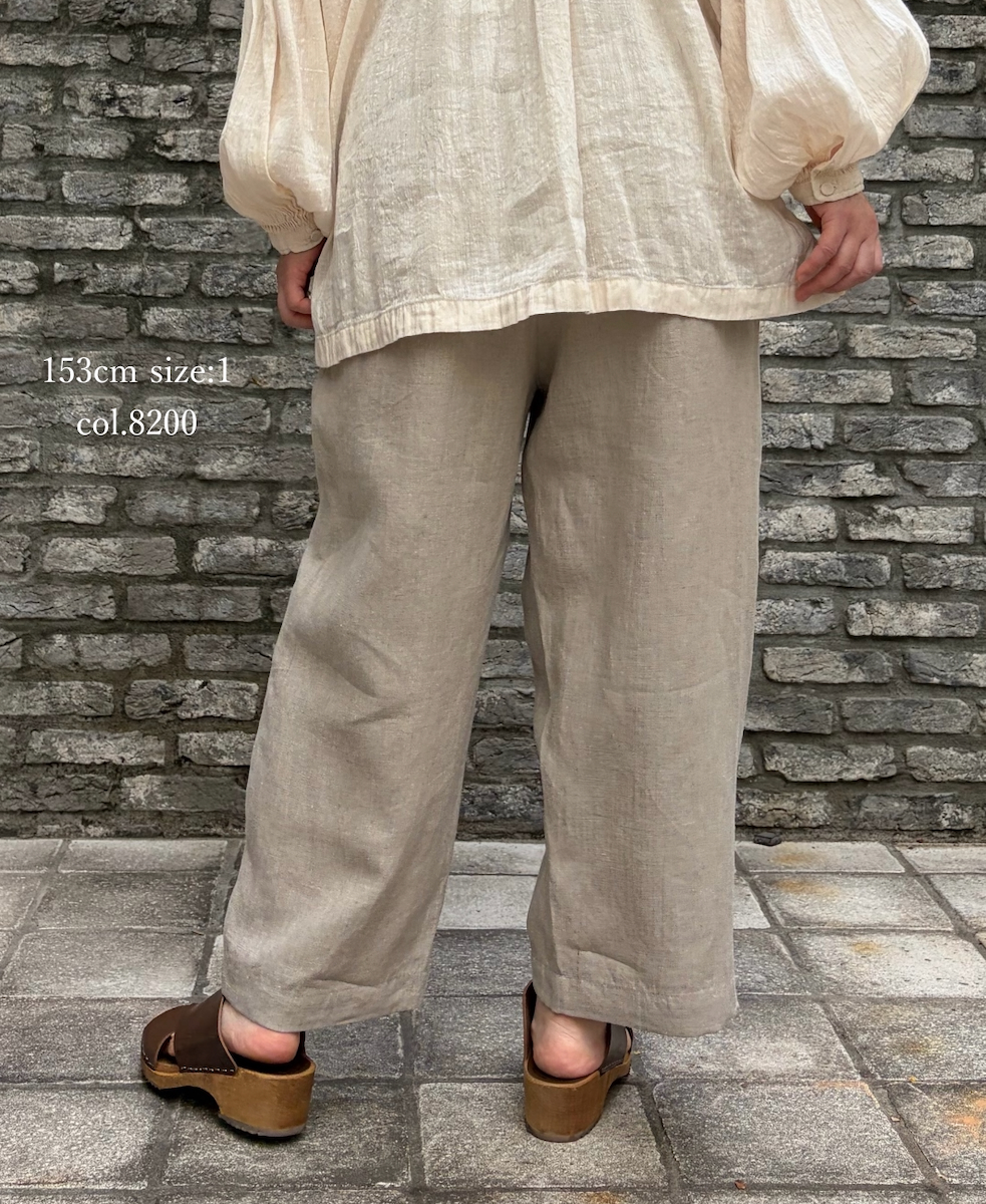 GNMDS2501FL(パンツ) 40s FRENCH LINEN DYED CANVAS 2TUCK TAPERED EASY PANTS