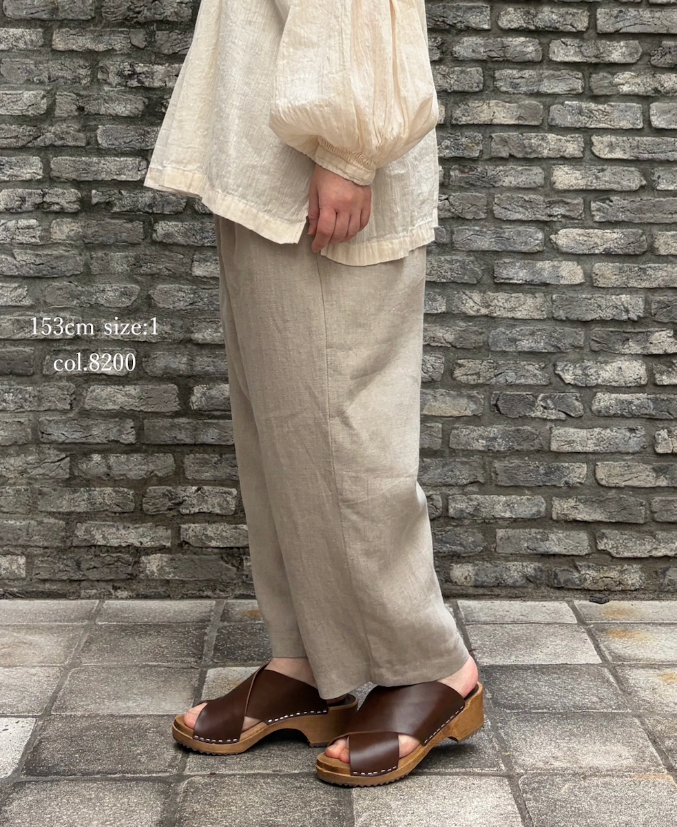 GNMDS2501FL(パンツ) 40s FRENCH LINEN DYED CANVAS 2TUCK TAPERED EASY PANTS