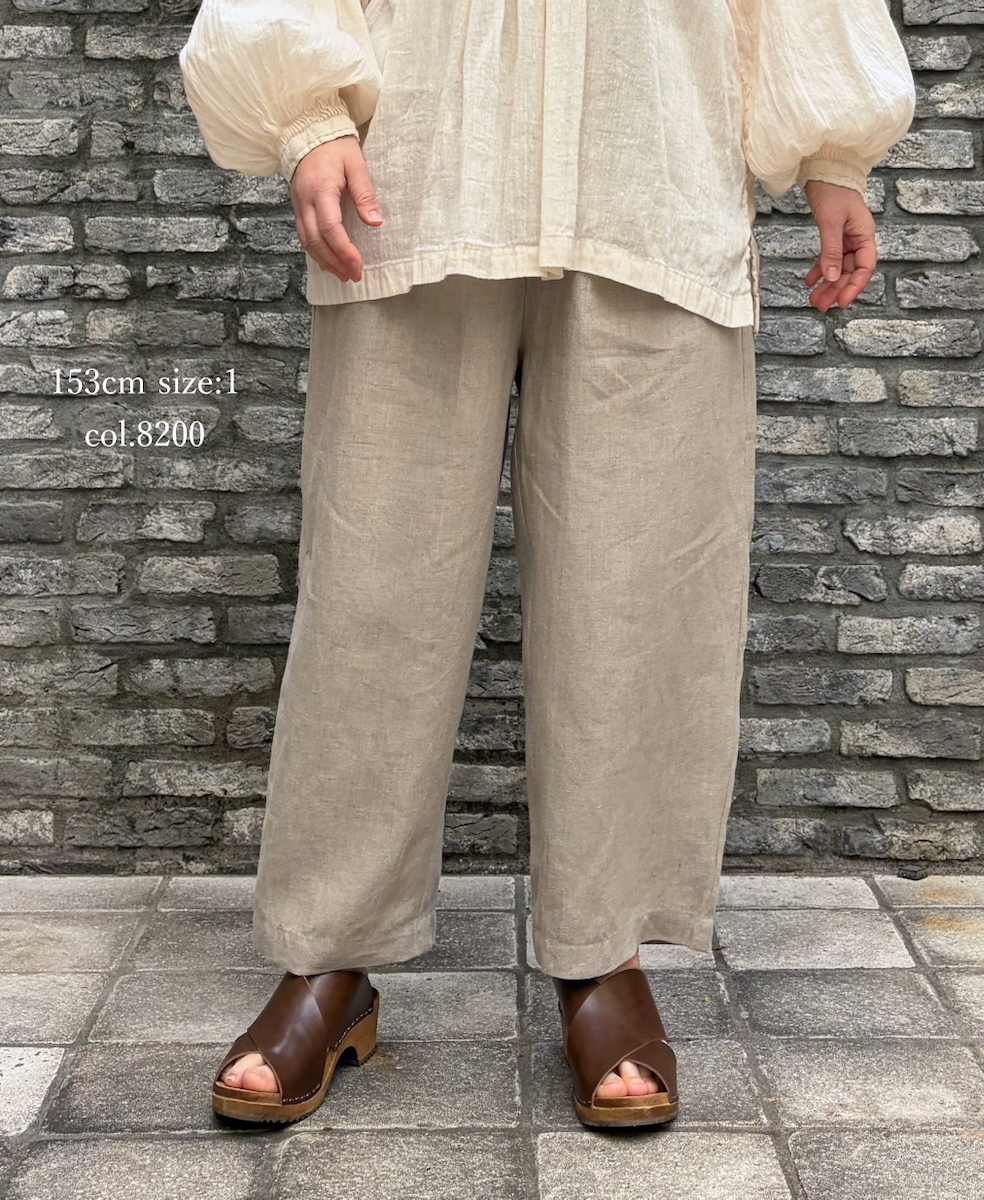 GNMDS2501FL(パンツ) 40s FRENCH LINEN DYED CANVAS 2TUCK TAPERED EASY PANTS