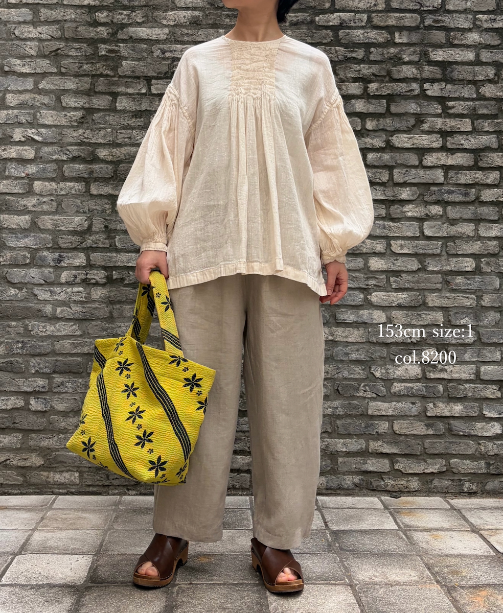 GNMDS2501FL(パンツ) 40s FRENCH LINEN DYED CANVAS 2TUCK TAPERED EASY PANTS