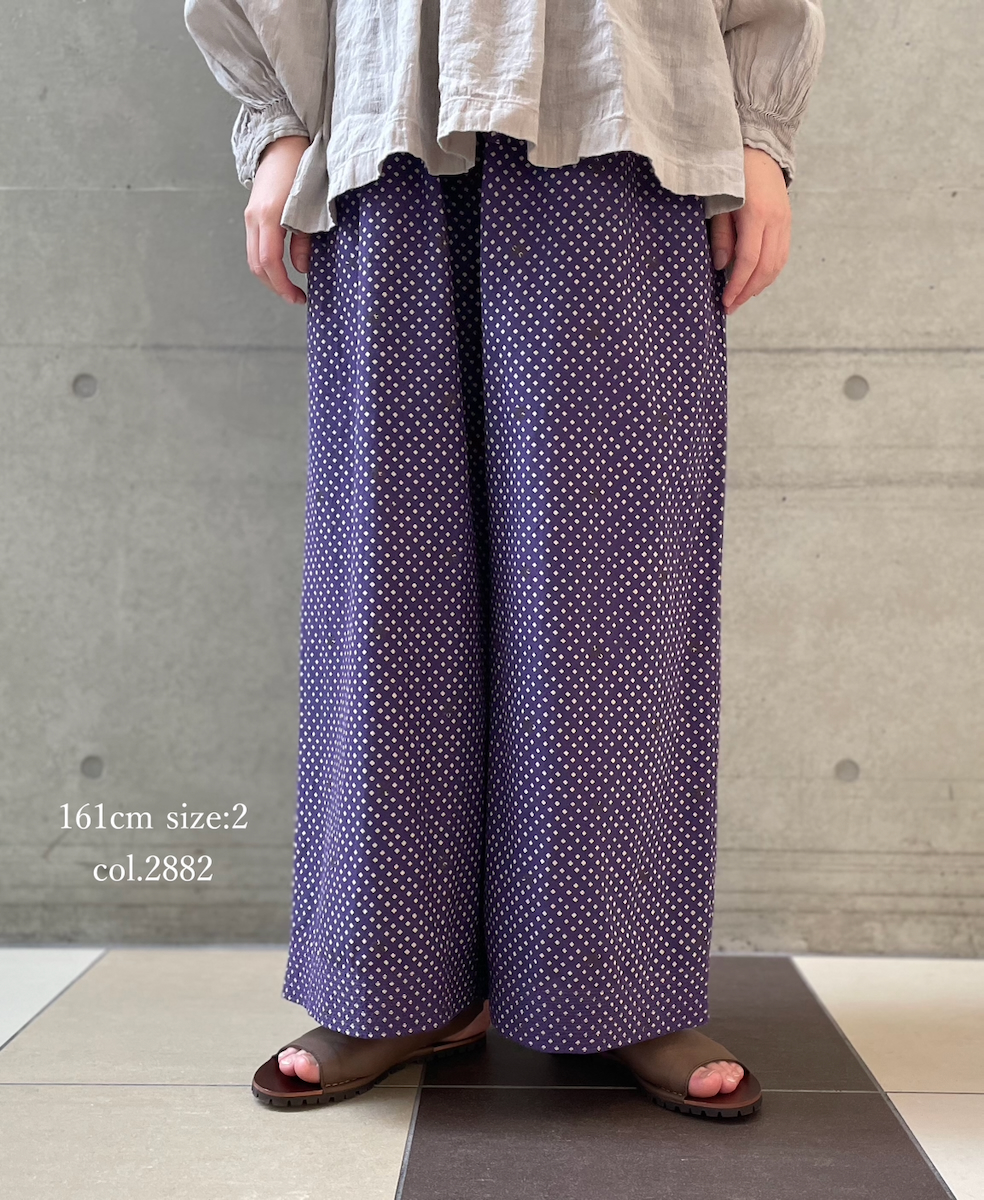INMDS26085(パンツ) 80s VOILE SQUARE BLOCK PRINT EASY PANTS