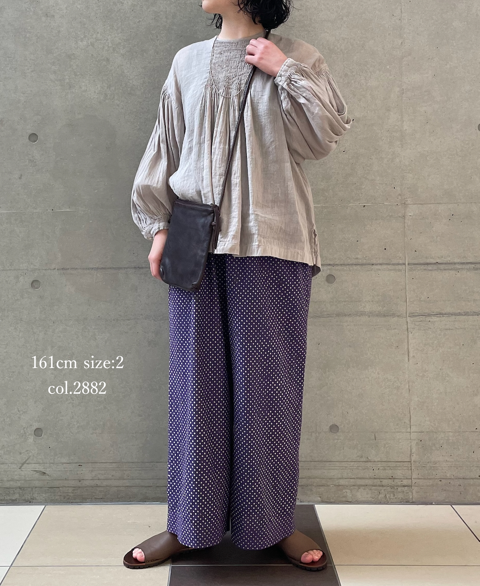 INMDS26085(パンツ) 80s VOILE SQUARE BLOCK PRINT EASY PANTS