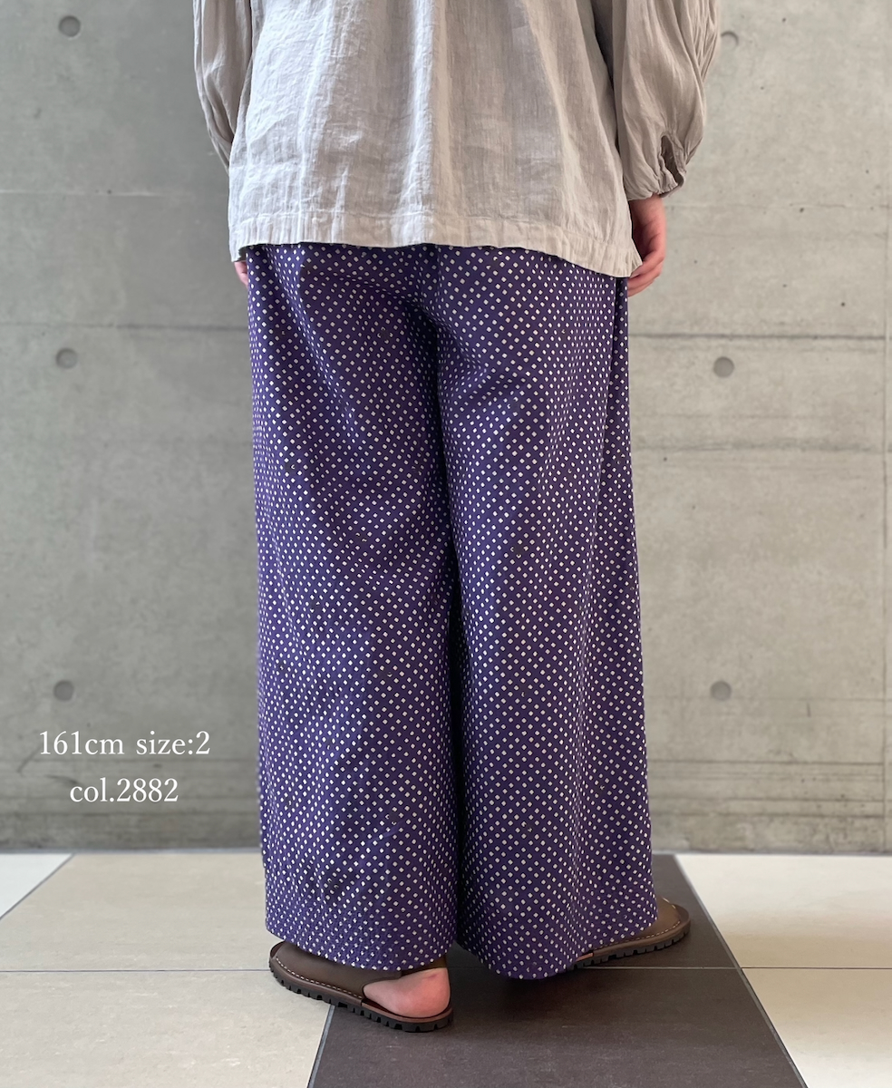 INMDS26085(パンツ) 80s VOILE SQUARE BLOCK PRINT EASY PANTS