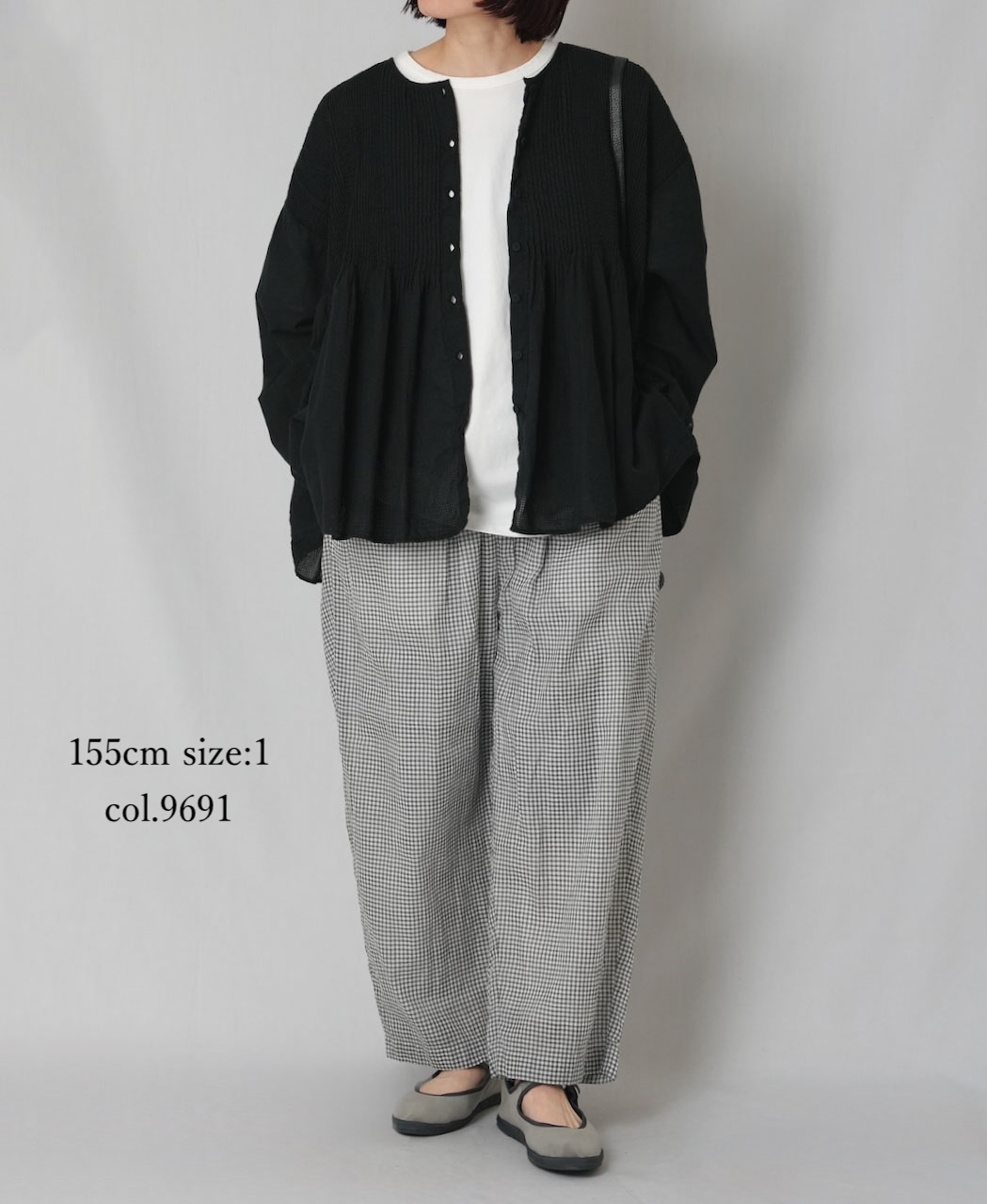 INMDS26025(パンツ) HANDWOVEN COTTON/SILK GINGHAM CHECK 2TUCK TAPERED EASY PANTS