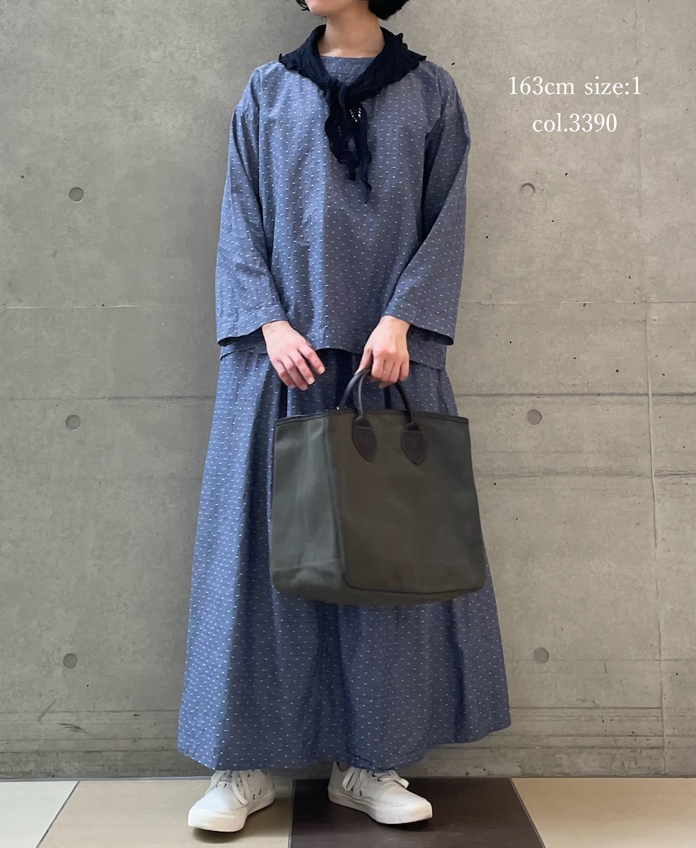 INAM2623CB(スモック)  DOBIE CHAMBRAY WASH BOAT NECK SMOCK