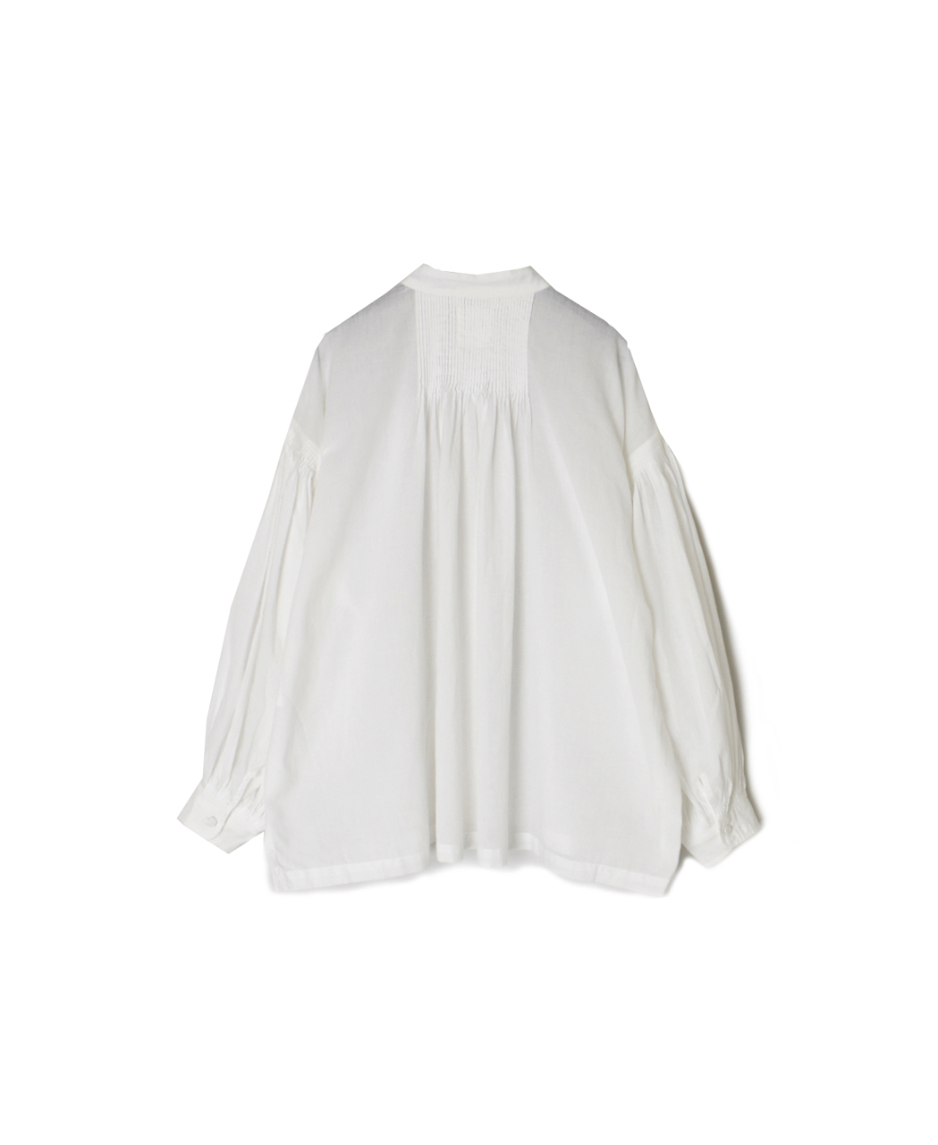 INMDS26071(シャツ) 100s KHADI PLAIN BANDED COLLAR SHIRTS WITH MINI PINTUCK