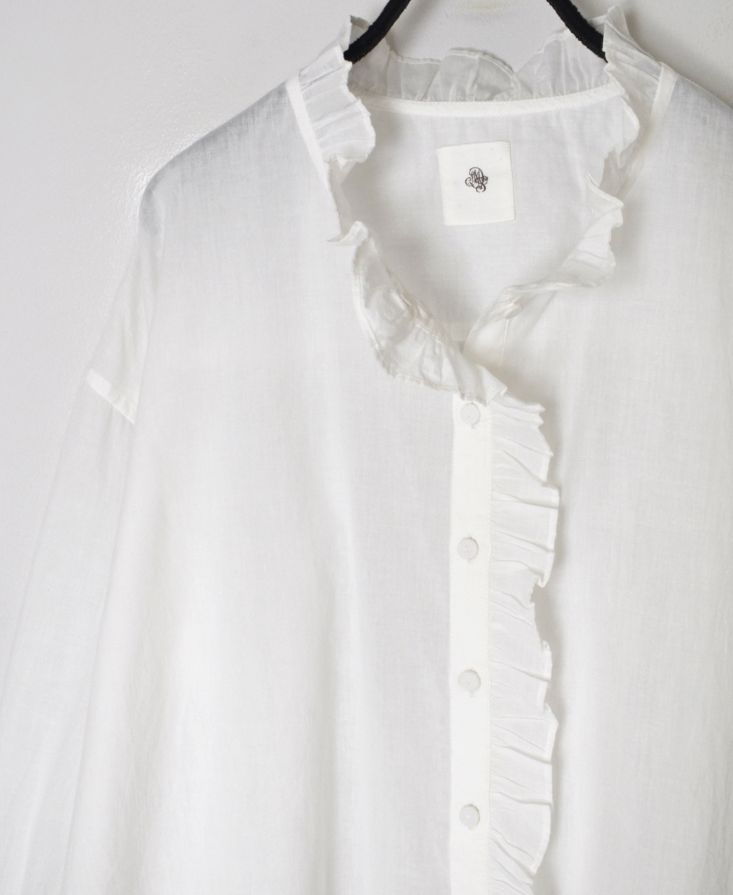 INMDS26072(シャツ) 100s KHADI PLAIN FRILL COLLAR SHIRTS