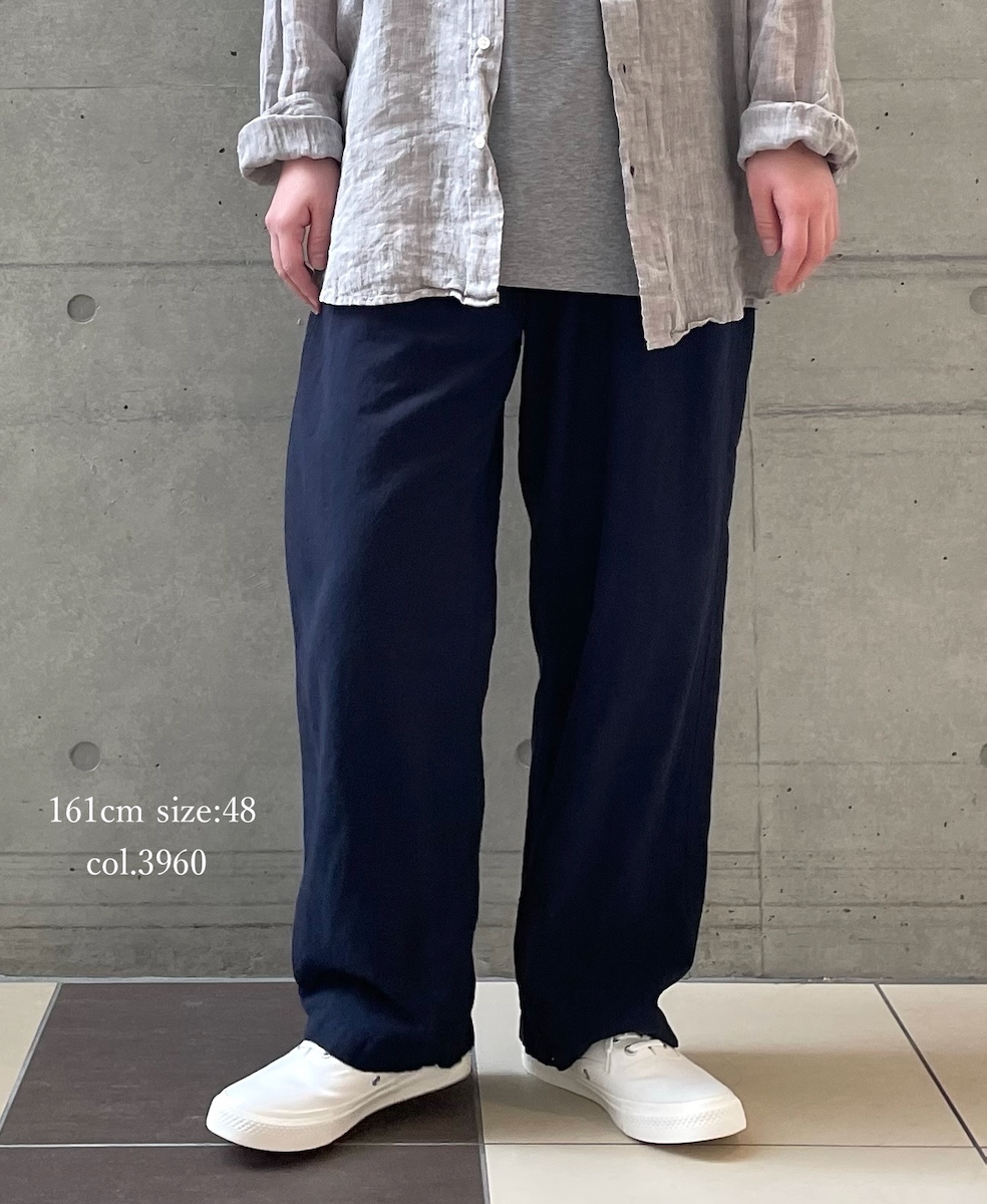 INHT2613CLD(パンツ) COTTON LINEN PLAIN OVERDYE EASY PANTS