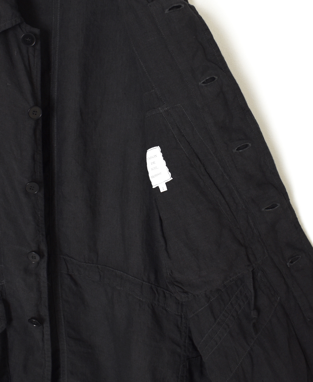 IMDSH2601LPD(ジャケット) 60s AUTOLOOM LINEN PLAIN OVERDYE FLY FRONT JACKET