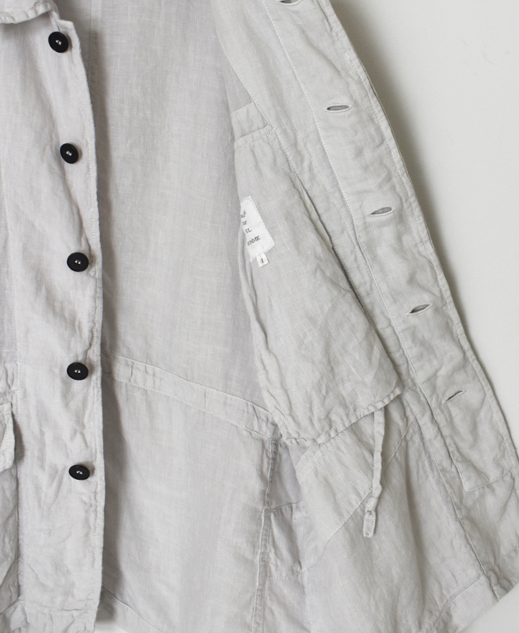 IMDSH2601LPD(ジャケット) 60s AUTOLOOM LINEN PLAIN OVERDYE FLY FRONT JACKET