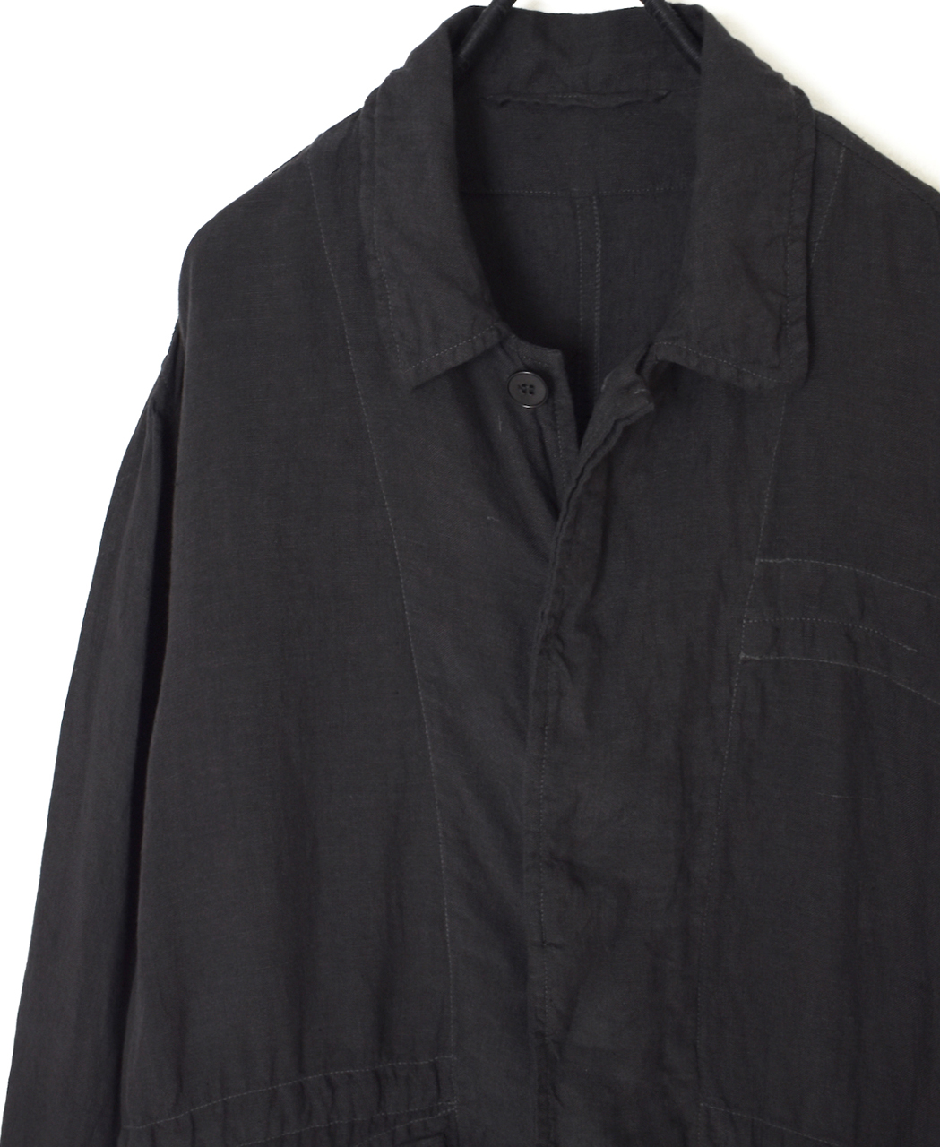 IMDSH2601LPD(ジャケット) 60s AUTOLOOM LINEN PLAIN OVERDYE FLY FRONT JACKET