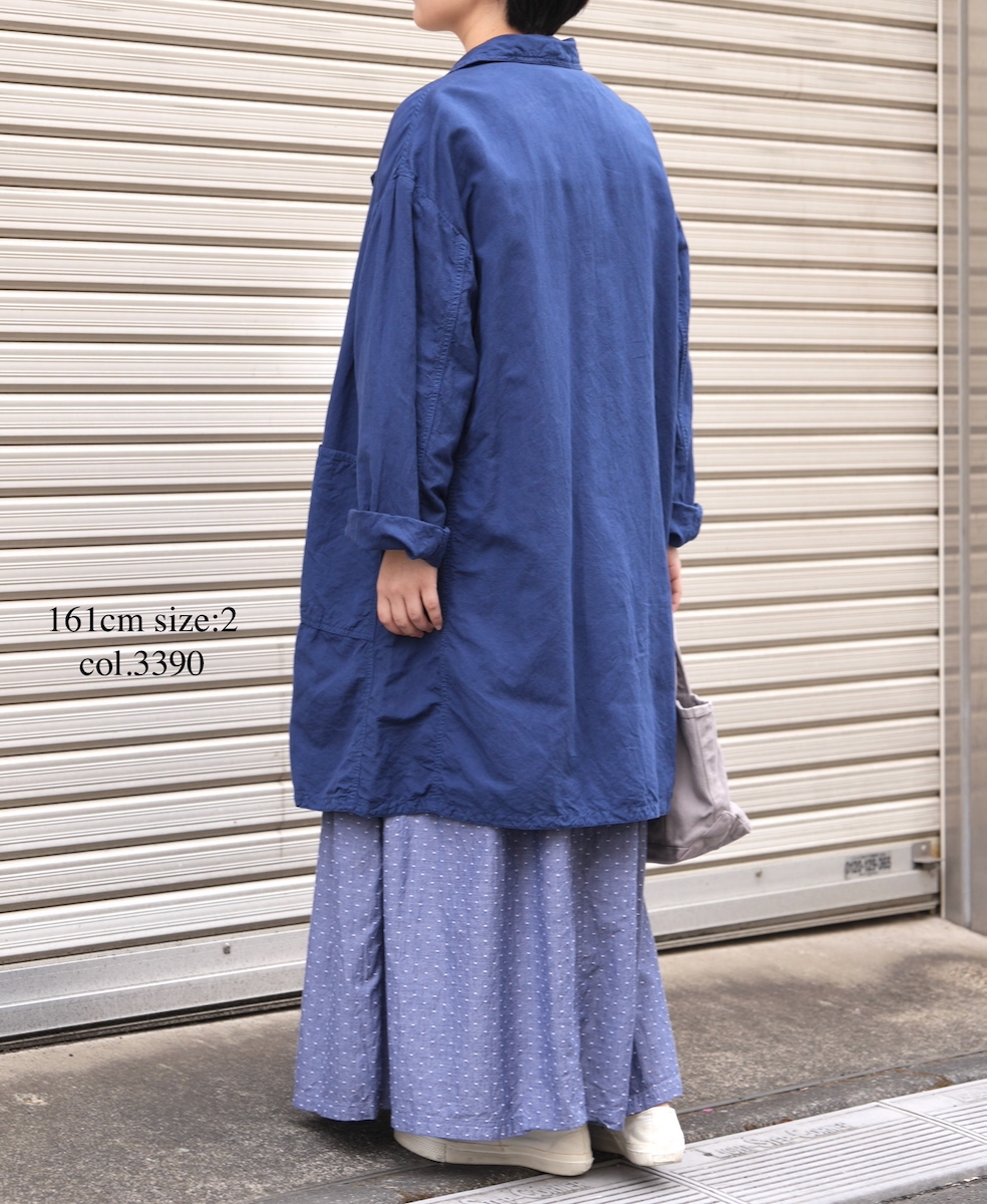 INAM2624CB(スカート) DOBIE CHAMBRAY WASH PLEATED EASY SKIRT WITH LINING