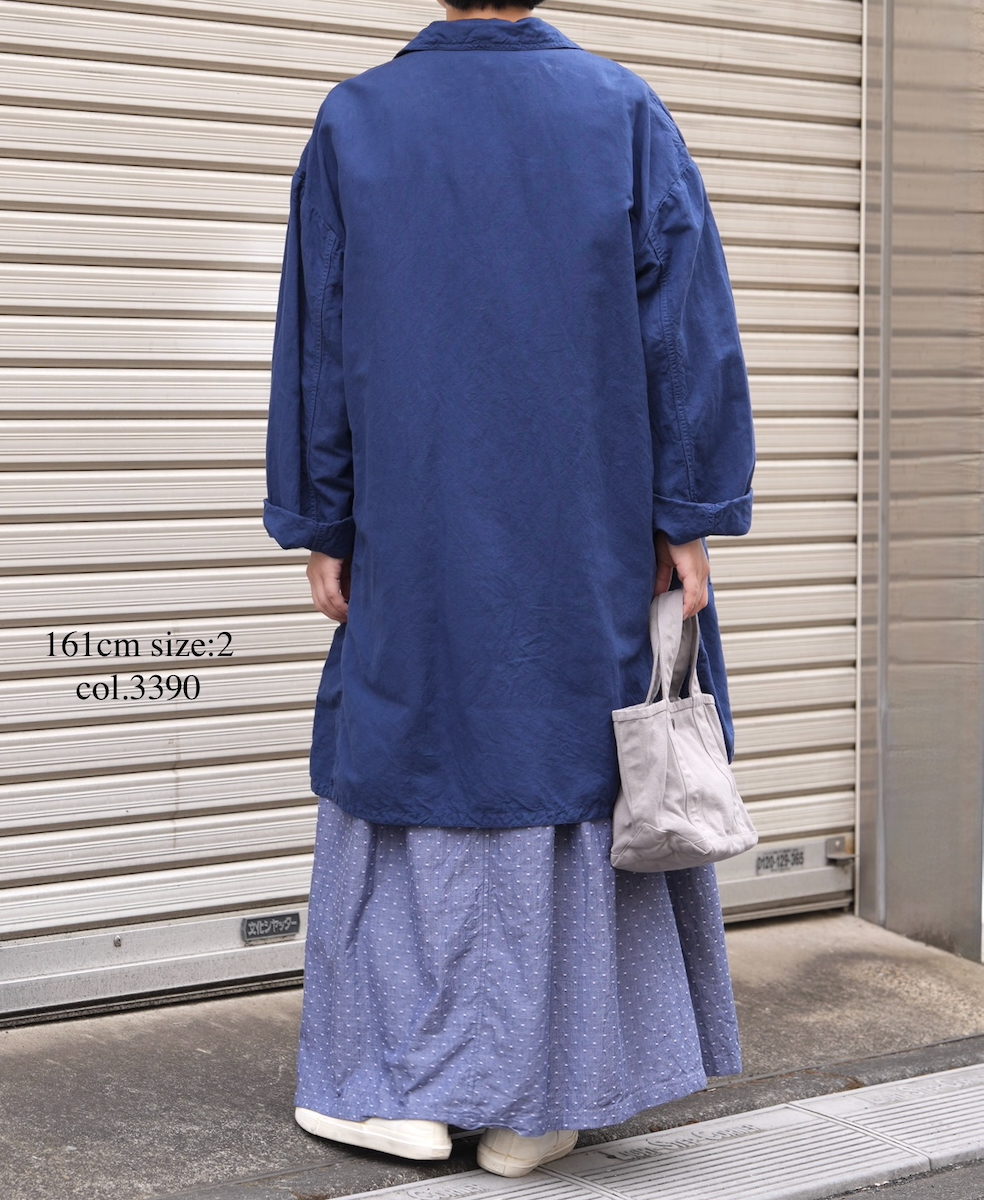 INAM2624CB(スカート) DOBIE CHAMBRAY WASH PLEATED EASY SKIRT WITH LINING
