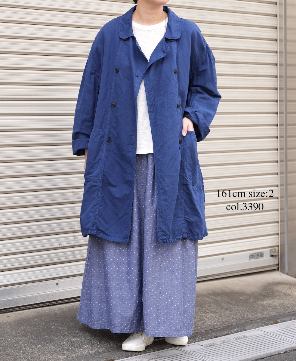 INAM2624CB(スカート) DOBIE CHAMBRAY WASH PLEATED EASY SKIRT WITH LINING