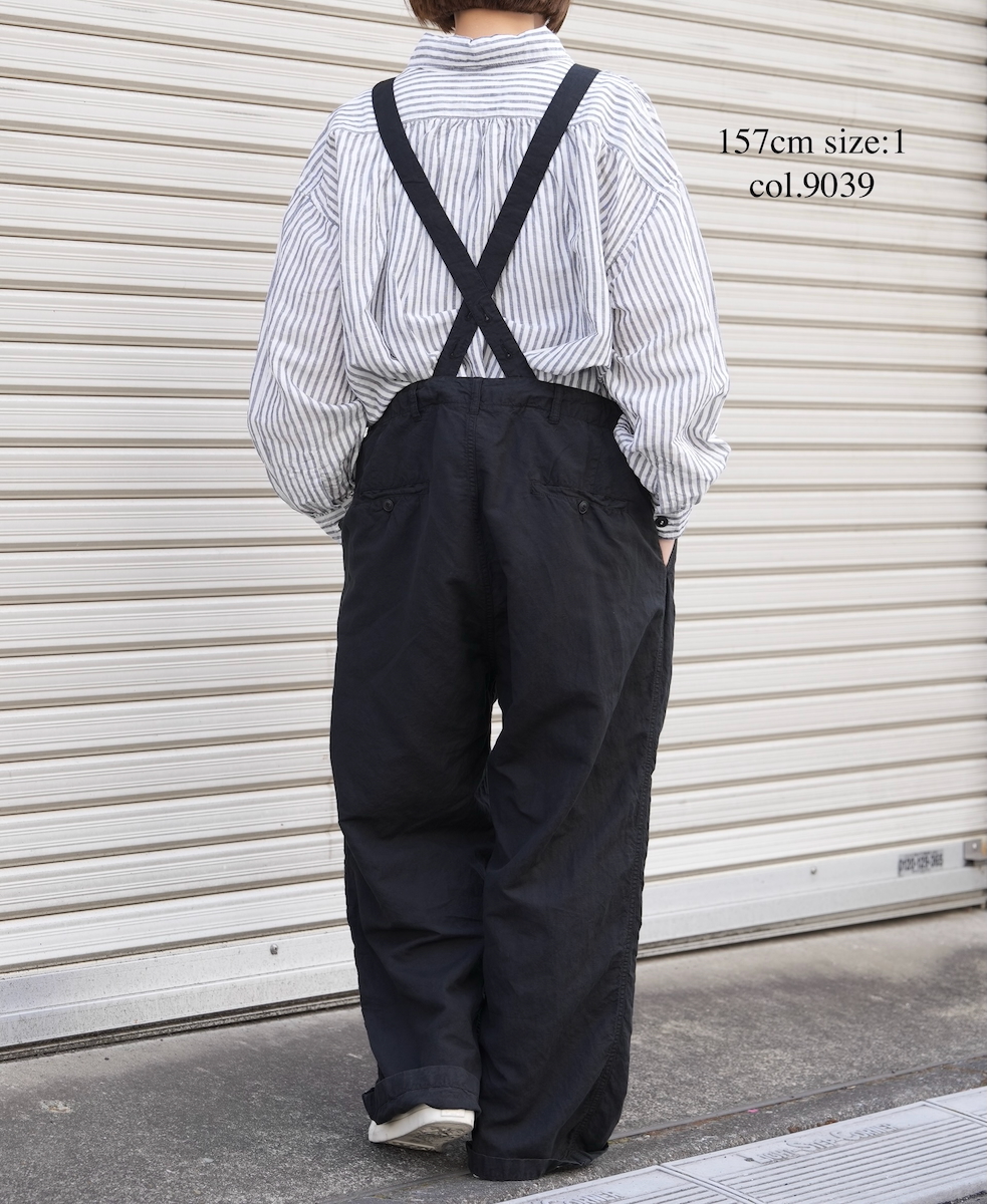 ISNAM2605S(シャツ) LINEN COTTON STRIPE WORK GATHERED SHIRT