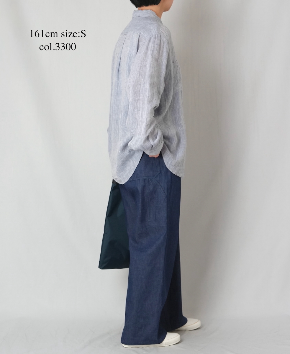 NVL1861LW(シャツ) 60s LINEN CHAMBRAY REGULAR COLLAR L/SH OVERSIZED SHIRT
