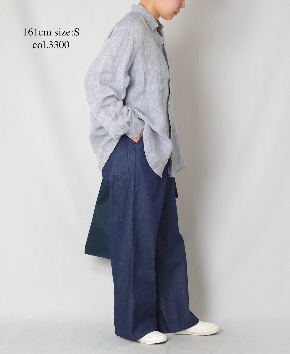 NVL1861LW(シャツ) 60s LINEN CHAMBRAY REGULAR COLLAR L/SH OVERSIZED SHIRT