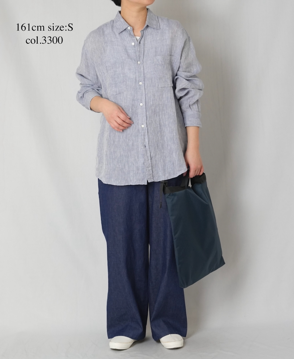 NVL1861LW(シャツ) 60s LINEN CHAMBRAY REGULAR COLLAR L/SH OVERSIZED SHIRT