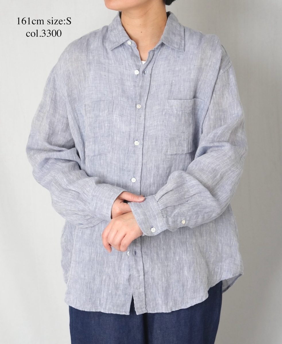 NVL1861LW(シャツ) 60s LINEN CHAMBRAY REGULAR COLLAR L/SH OVERSIZED SHIRT