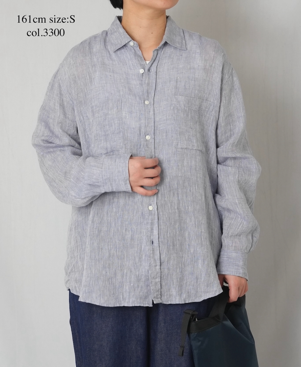 NVL1861LW(シャツ) 60s LINEN CHAMBRAY REGULAR COLLAR L/SH OVERSIZED SHIRT