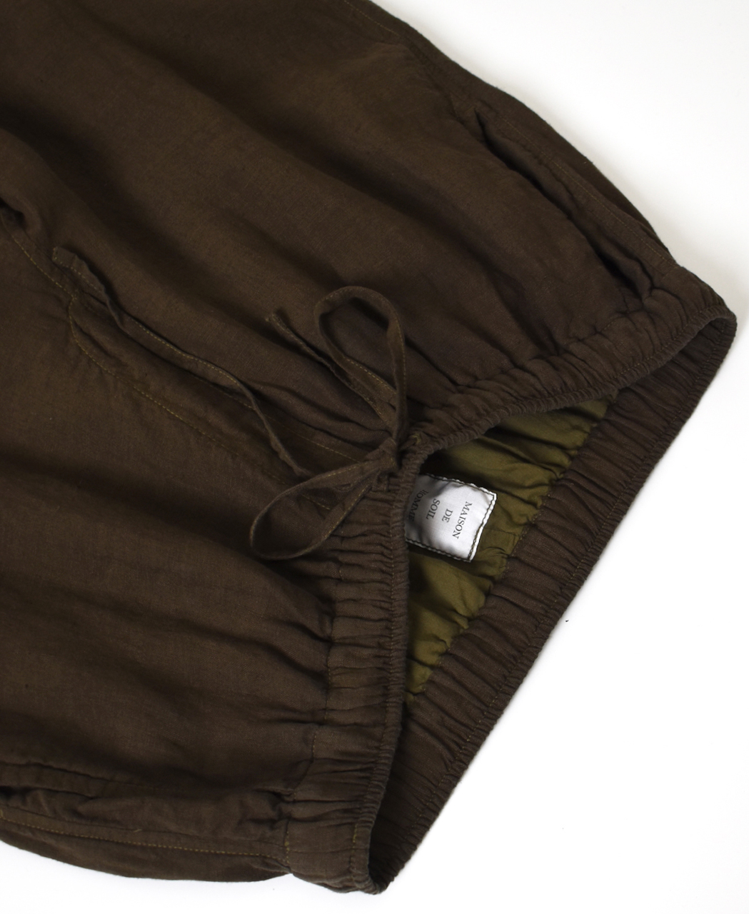 IMDSH2101LPD (パンツ) 60s AUTOLOOM LINEN PLAIN (OVERDYE) EASY CROPPED PANTS