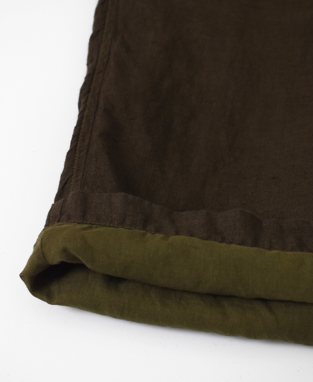 IMDSH2101LPD (パンツ) 60s AUTOLOOM LINEN PLAIN (OVERDYE) EASY CROPPED PANTS