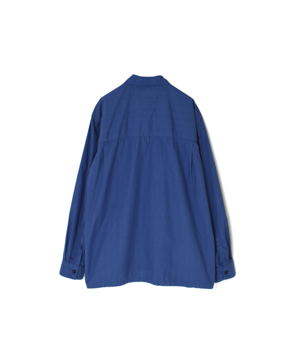 INHT2512STD(シャツ) COTTON STRIPE OVERDYE ONE-UP COLLAR SHIRT