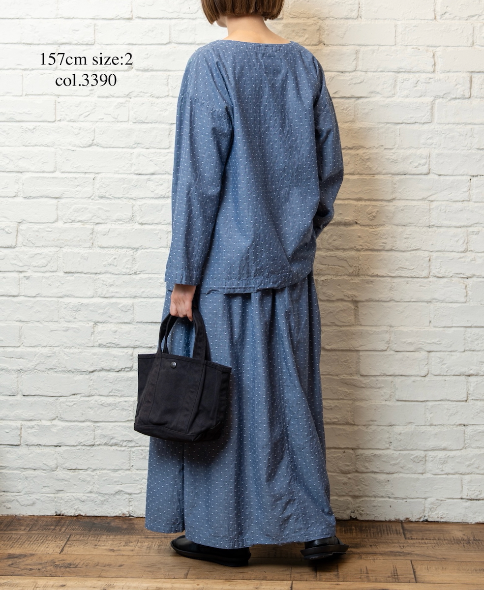 INAM2623CB(スモック)  DOBIE CHAMBRAY WASH BOAT NECK SMOCK