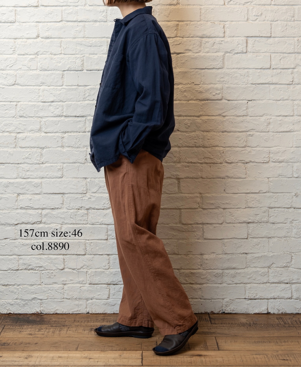 INHT2613CLD(パンツ) COTTON LINEN PLAIN OVERDYE EASY PANTS