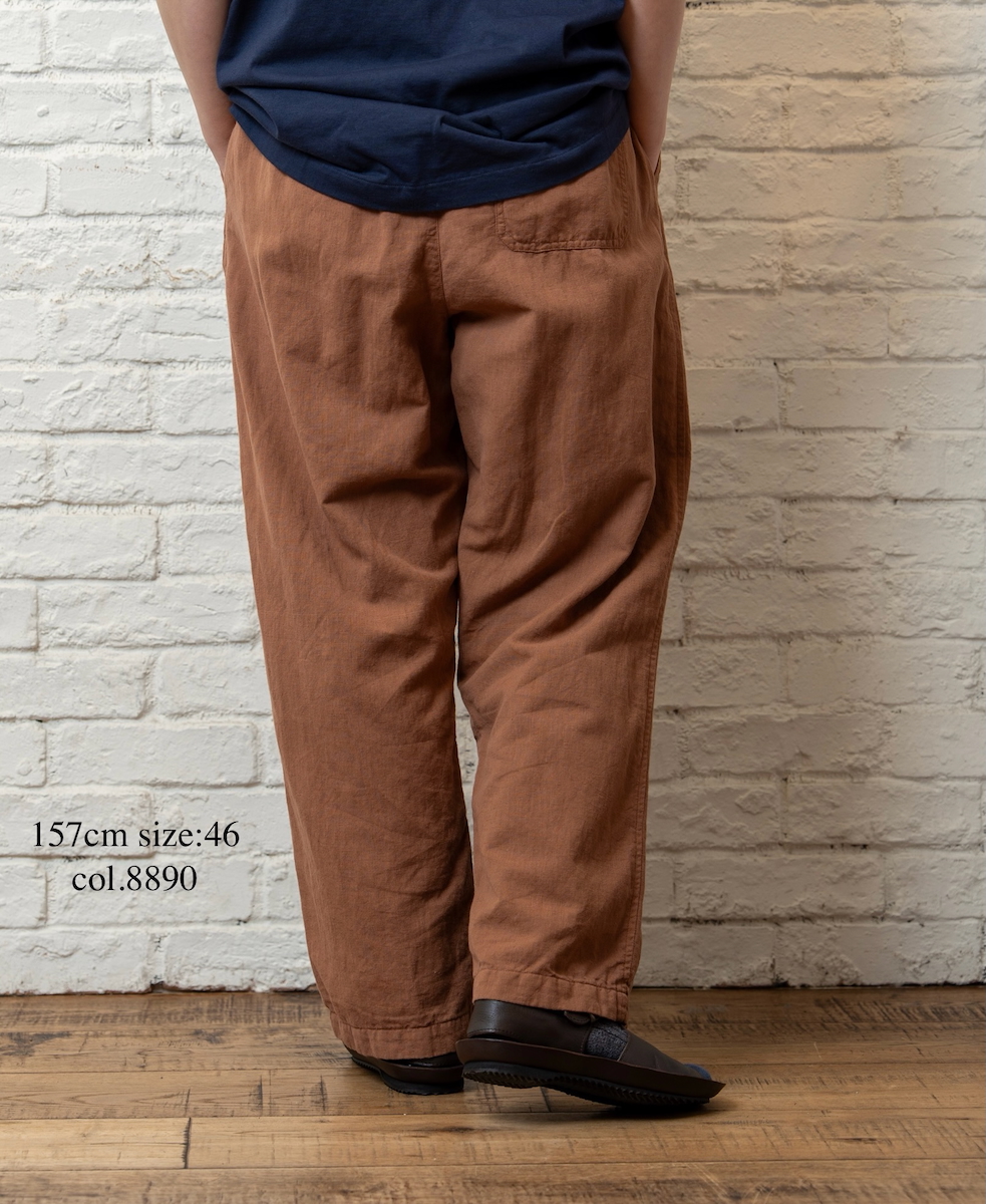 INHT2613CLD(パンツ) COTTON LINEN PLAIN OVERDYE EASY PANTS