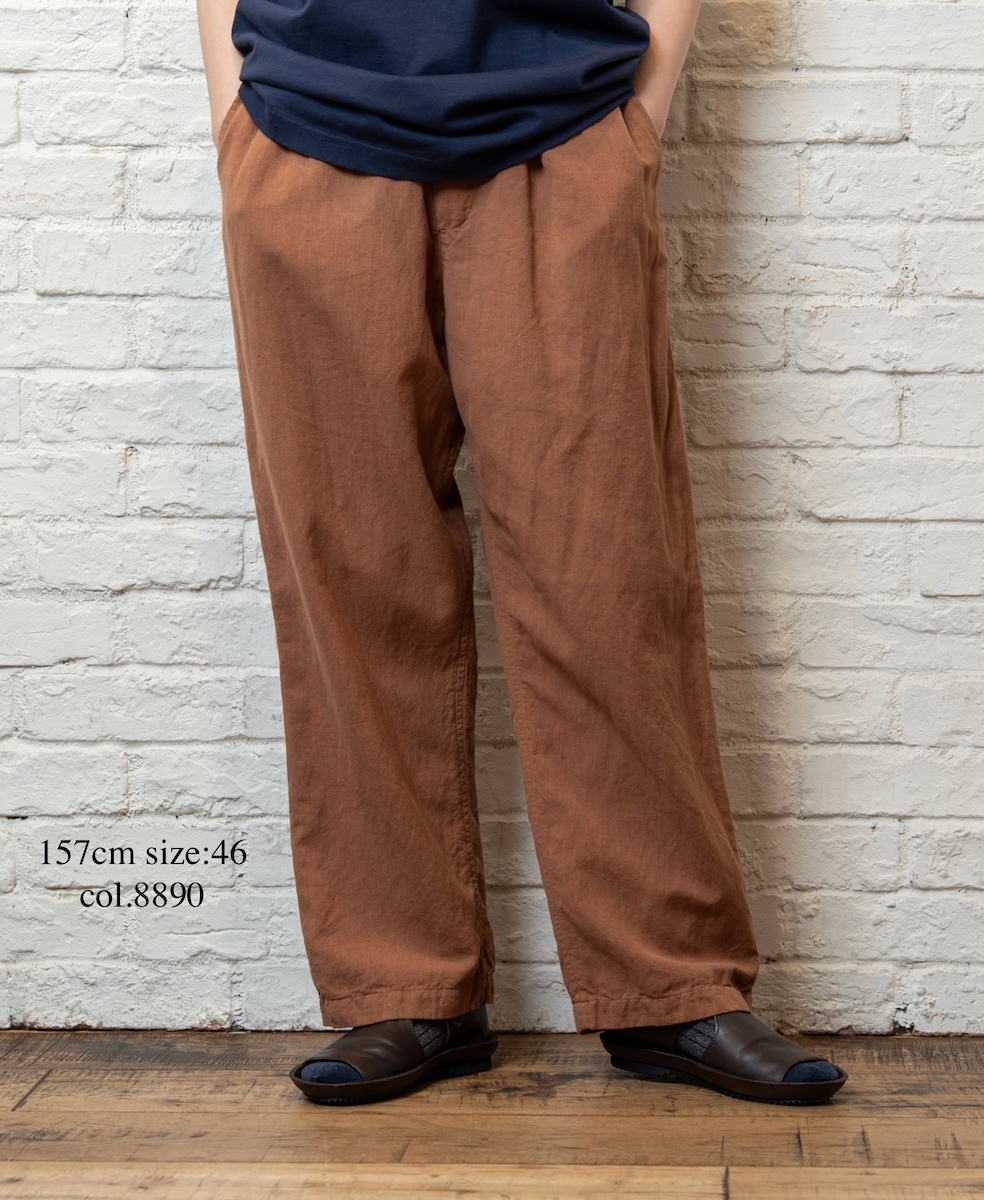 INHT2613CLD(パンツ) COTTON LINEN PLAIN OVERDYE EASY PANTS