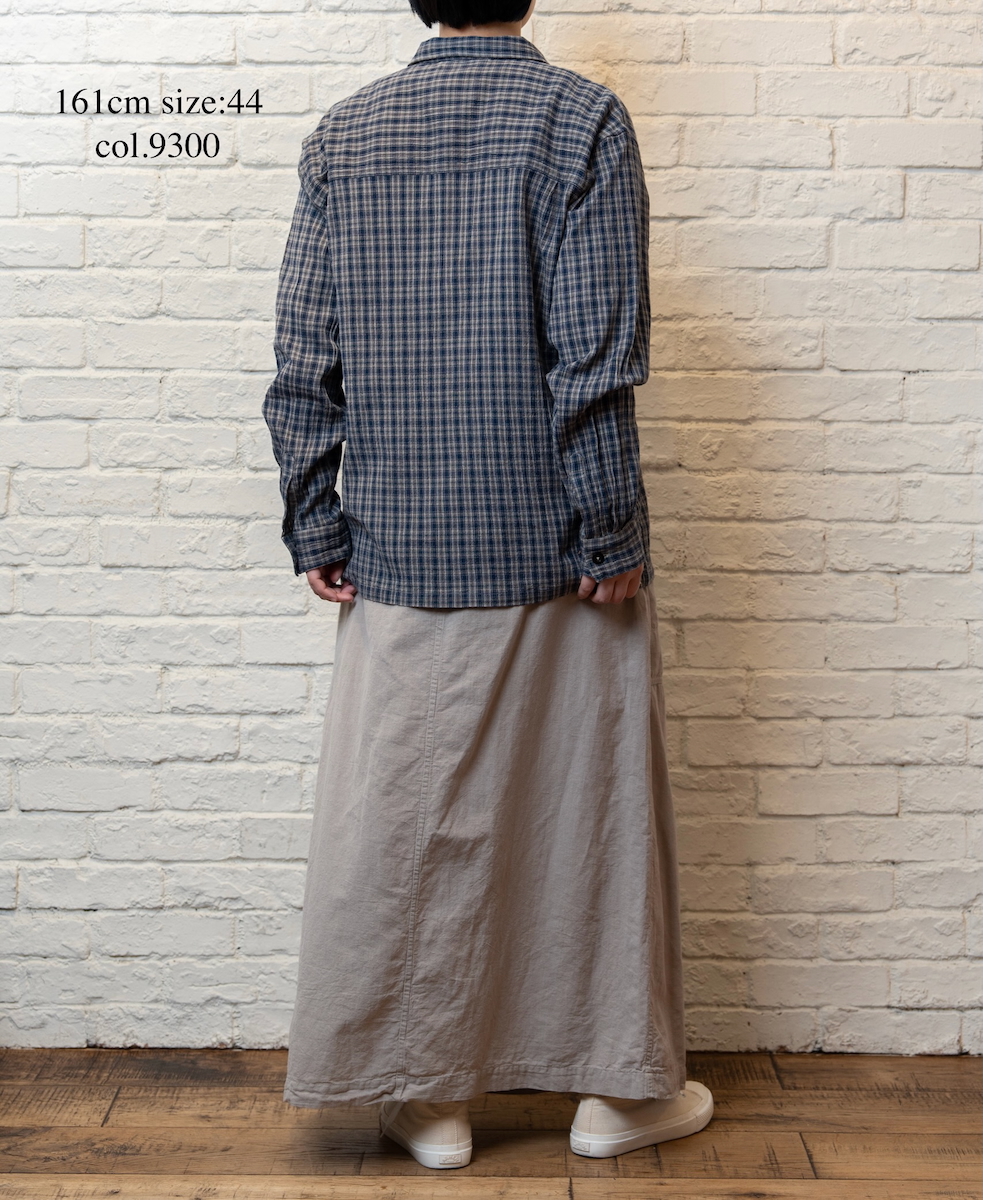 INHT2512CCD(シャツ) COTTON CHECK OVERDYE ONE-UP COLLAR SHIRT