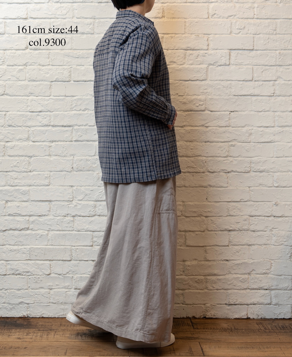 INHT2512CCD(シャツ) COTTON CHECK OVERDYE ONE-UP COLLAR SHIRT