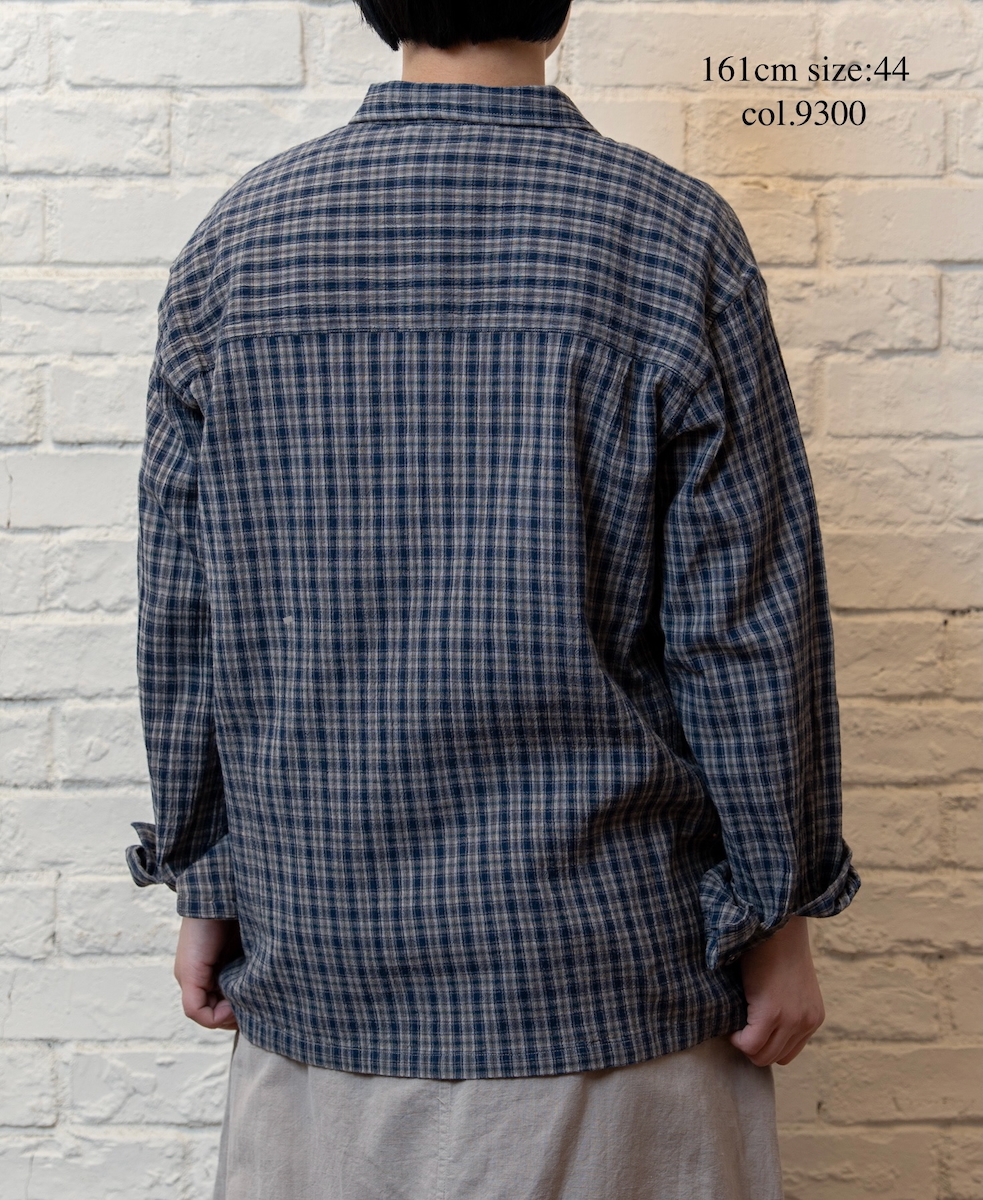 INHT2512CCD(シャツ) COTTON CHECK OVERDYE ONE-UP COLLAR SHIRT