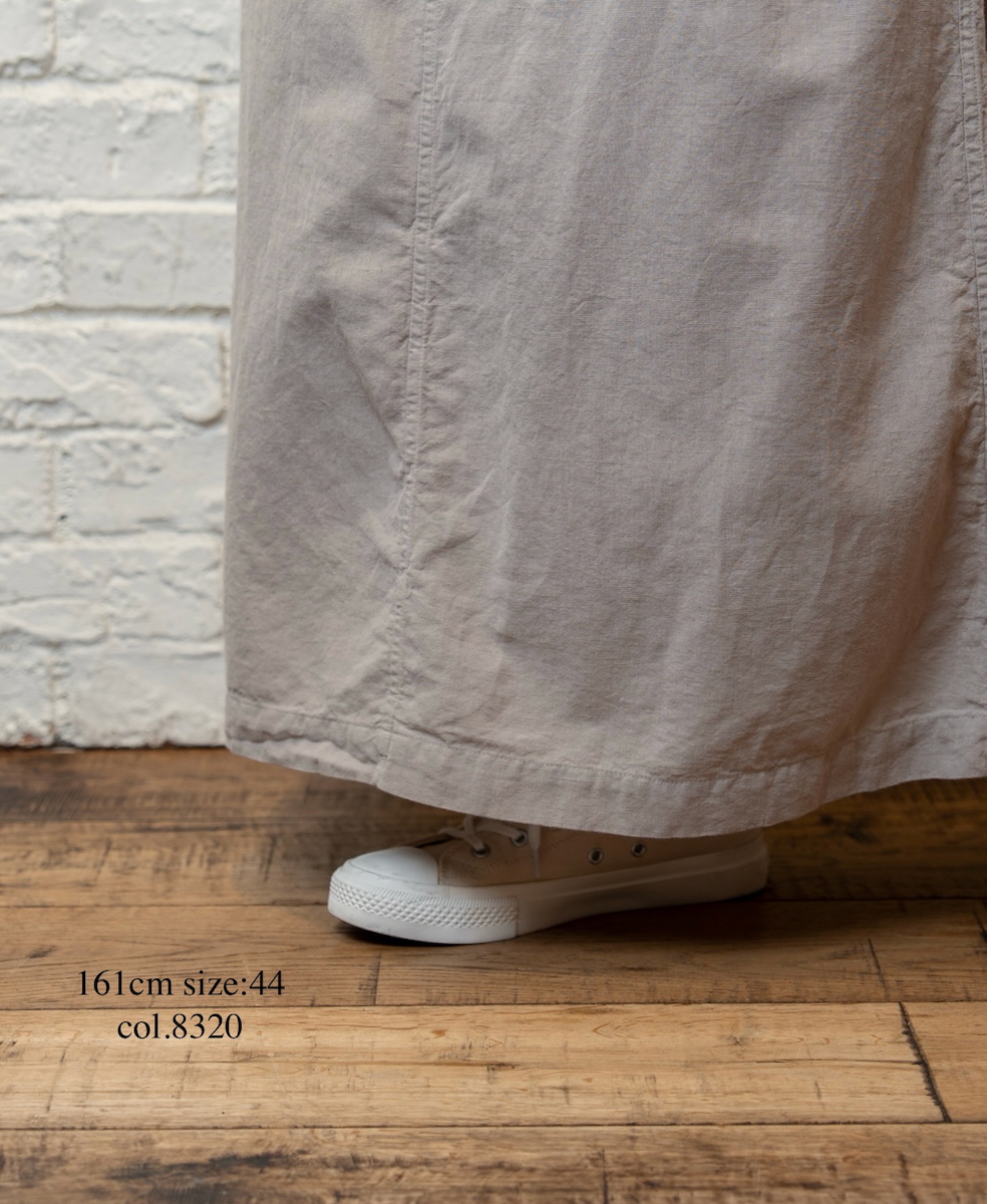 INHT2514CLD(スカート) COTTON LINEN PLAIN OVERDYE EASY SKIRT