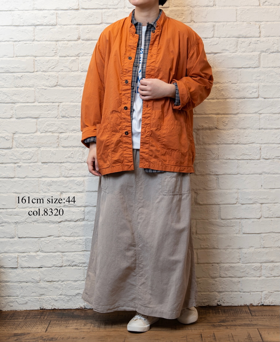 INHT2514CLD(スカート) COTTON LINEN PLAIN OVERDYE EASY SKIRT