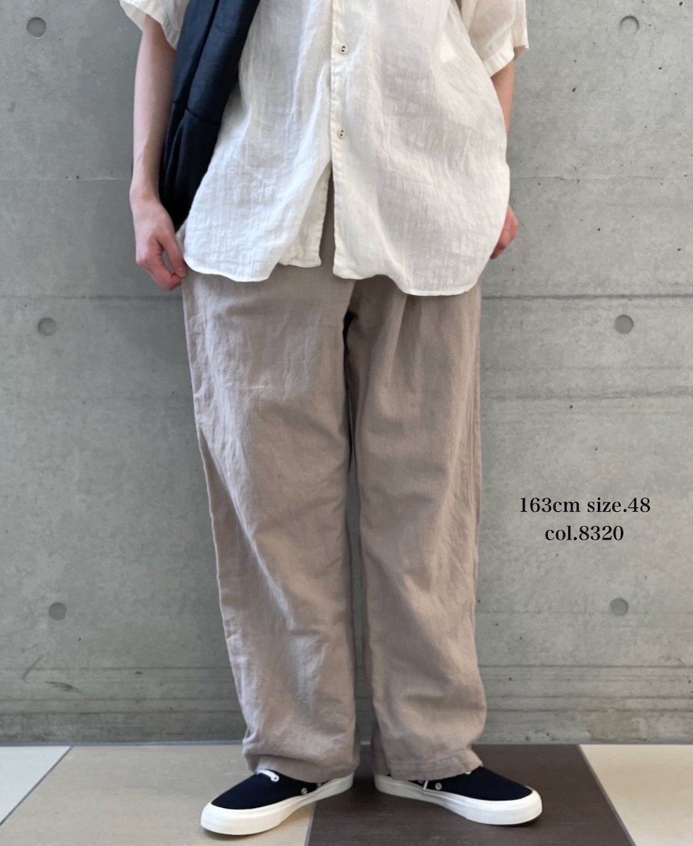 INHT2613CLD(パンツ) COTTON LINEN PLAIN OVERDYE EASY PANTS