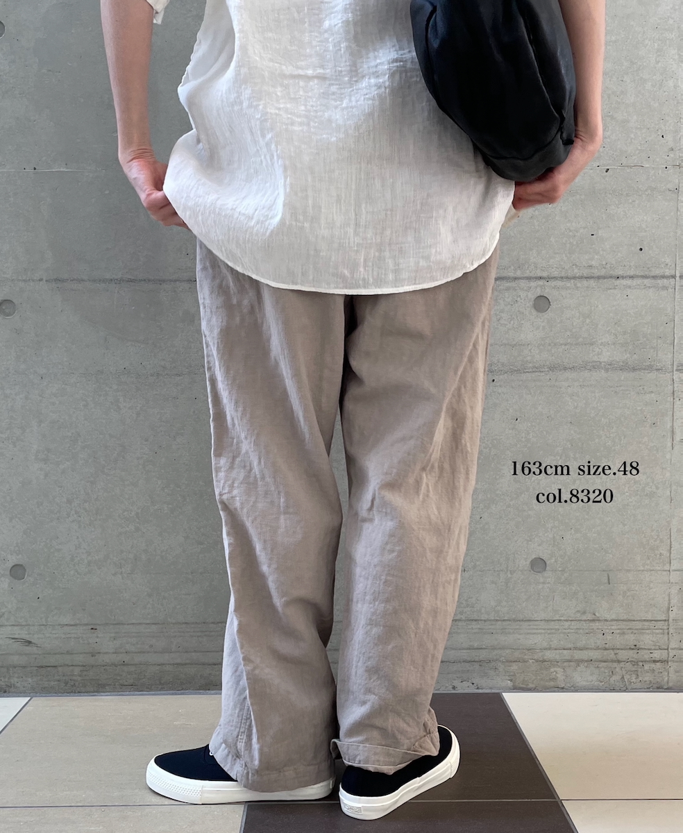 INHT2613CLD(パンツ) COTTON LINEN PLAIN OVERDYE EASY PANTS