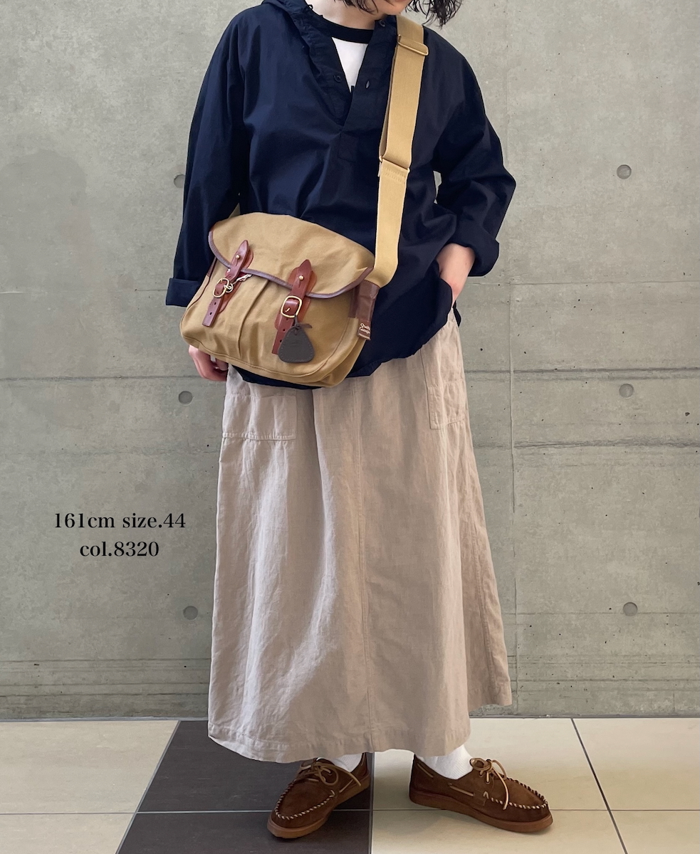 INHT2514CLD(スカート) COTTON LINEN PLAIN OVERDYE EASY SKIRT