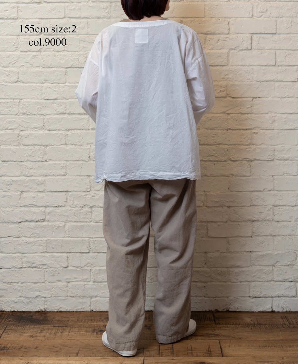 INAM2623(スモック) 60s COTTON LAWN WASH BOAT NECK SMOCK