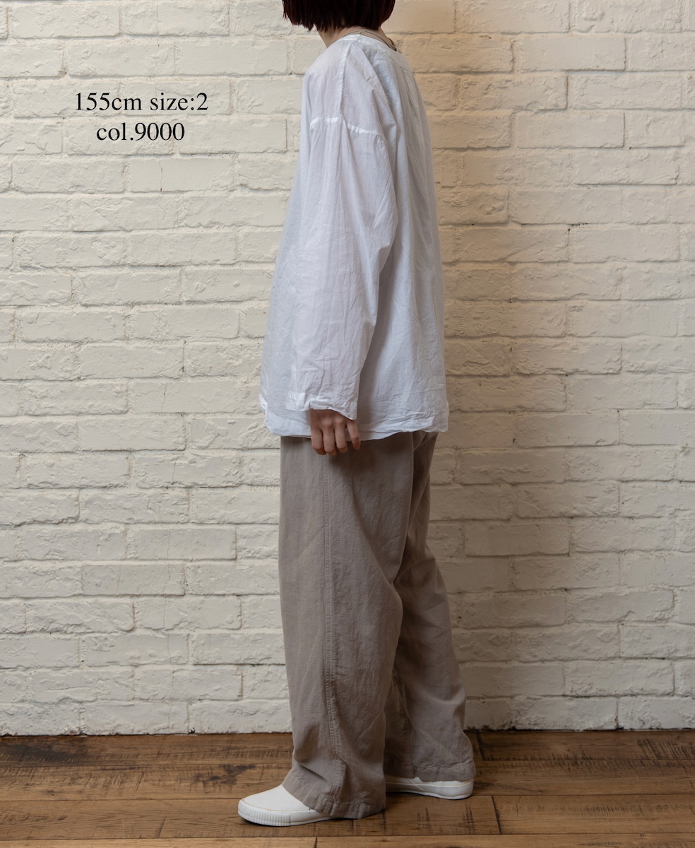 INAM2623(スモック) 60s COTTON LAWN WASH BOAT NECK SMOCK