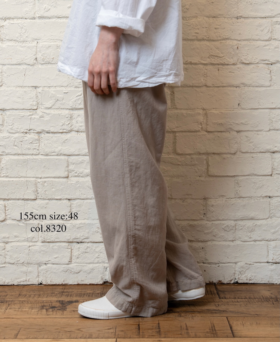 INHT2613CLD(パンツ) COTTON LINEN PLAIN OVERDYE EASY PANTS