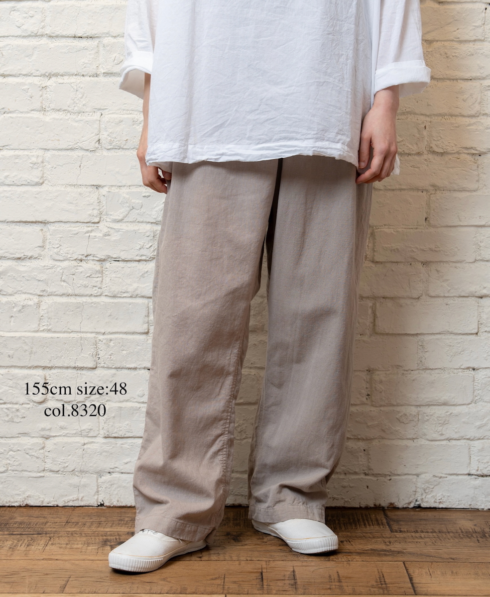 INHT2613CLD(パンツ) COTTON LINEN PLAIN OVERDYE EASY PANTS