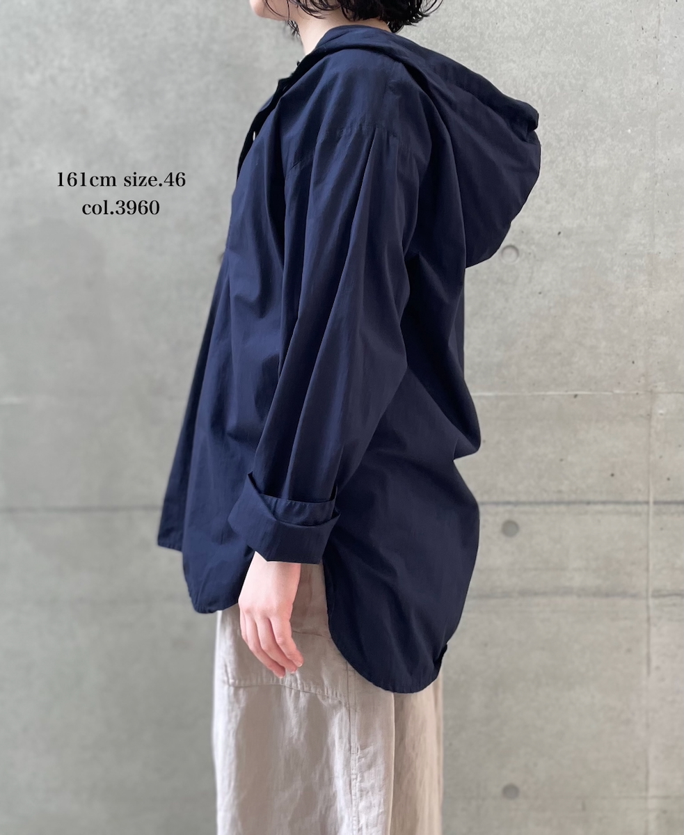 INHT2604CP (シャツ) 60'S COTTON POPLIN OVERDYE HOODED PULLOVER SHIRT