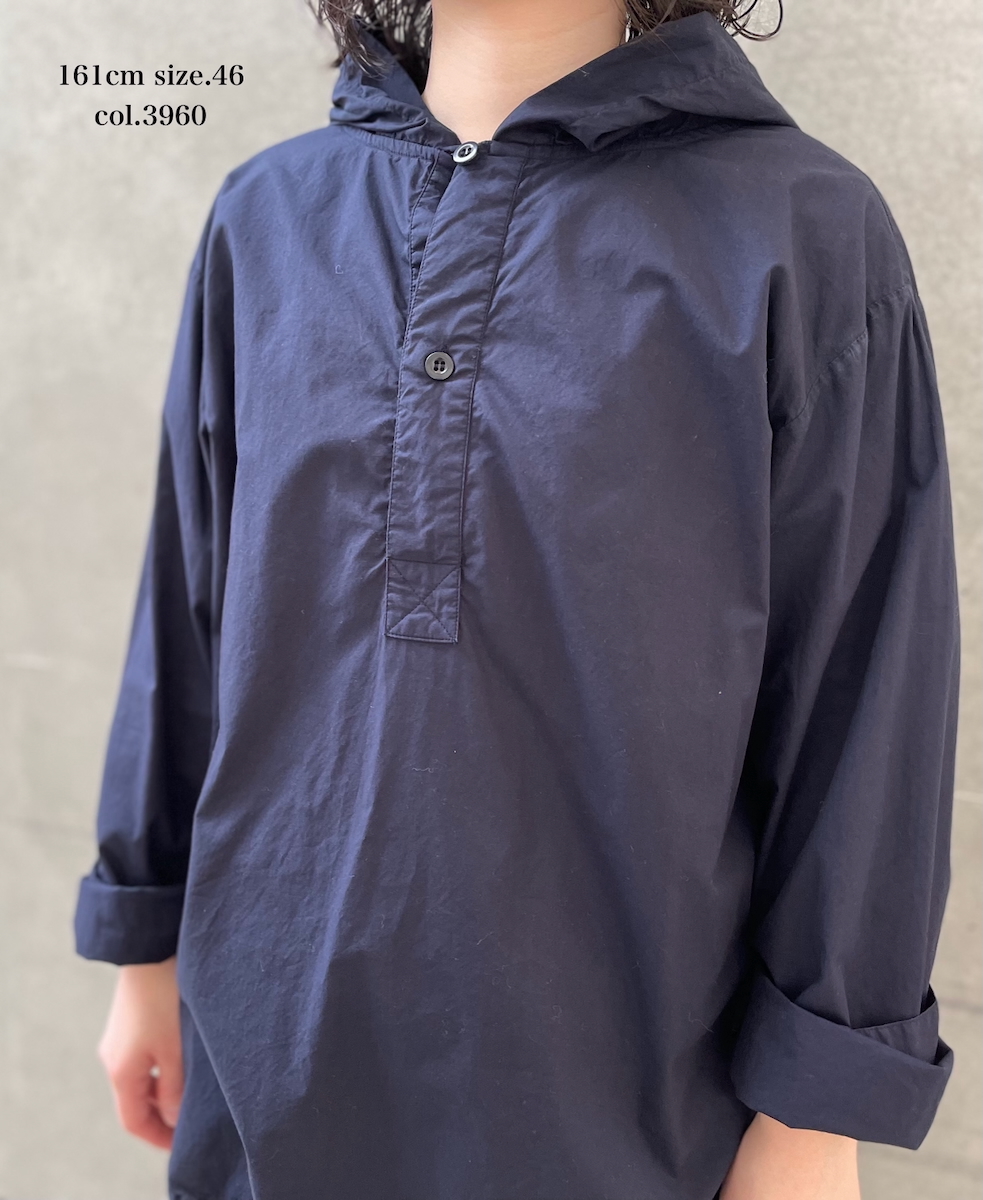 INHT2604CP (シャツ) 60'S COTTON POPLIN OVERDYE HOODED PULLOVER SHIRT