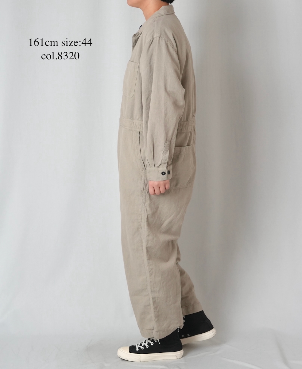 INHT2511CLD(オーバーオール) COTTON LINEN PLAIN OVERDYE ONE-UP COLLAR OVERALLS