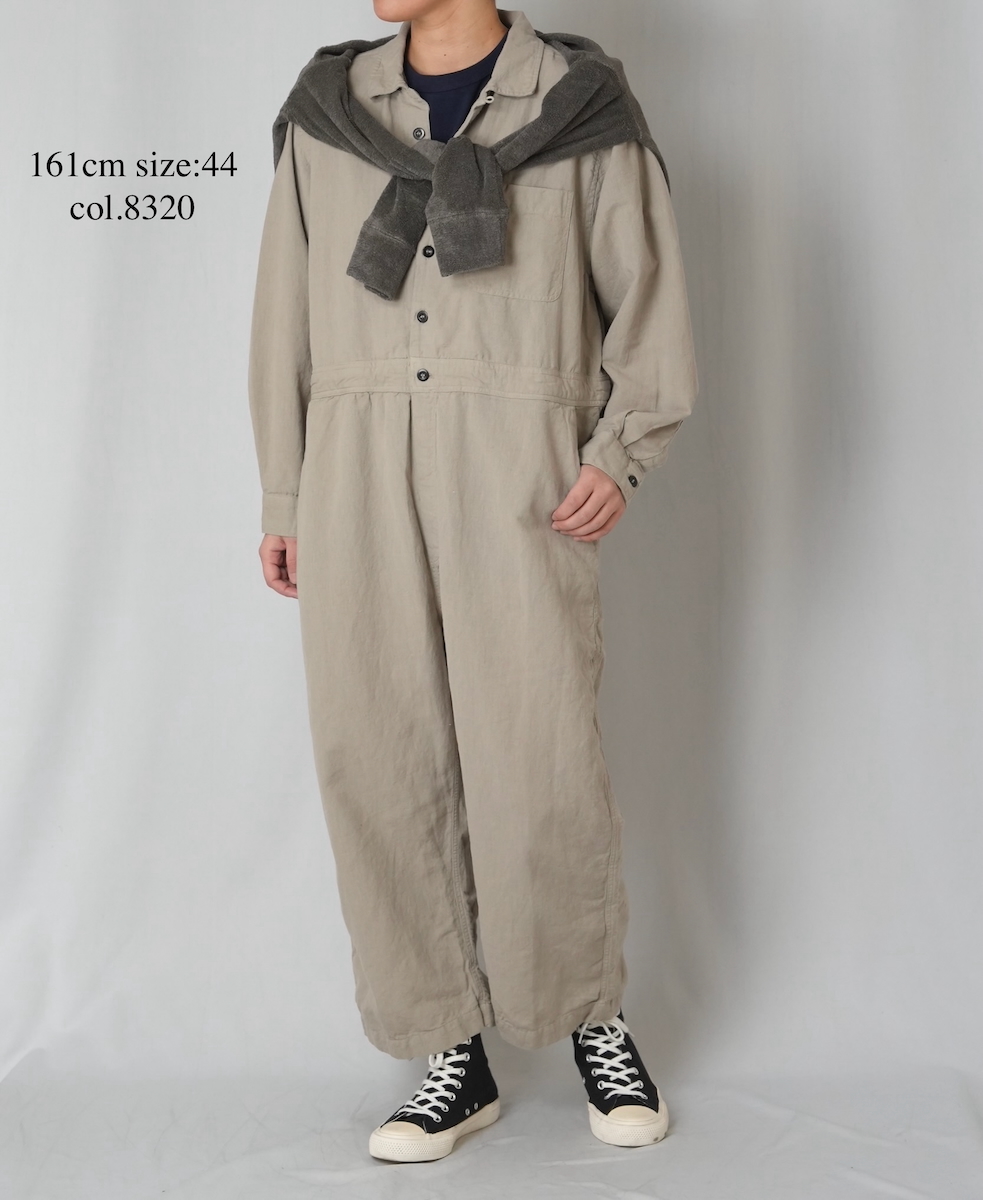 INHT2511CLD(オーバーオール) COTTON LINEN PLAIN OVERDYE ONE-UP COLLAR OVERALLS